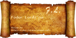 Fodor Loréna névjegykártya